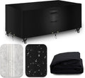 Heavy Duty Patio Furniture Covers Waterproof, 600D Outdoor Furniture Cover Waterproof for Sectional Sofa Couch, Outdoor Dining Table and Chair Set Covers 96''L x 64''W x 32''H, Black