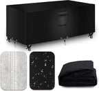 Heavy Duty Patio Furniture Covers Waterproof, 600D Outdoor Furniture Cover Waterproof for Sectional Sofa Couch, Outdoor Dining Table and Chair Set Covers 96''L x 64''W x 32''H, Black