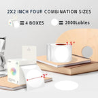2 Inch White Circle Sticker Labels,2000Pcs 4 Rolls,Multi-Purpose Round Coding Labels for Office,Inventory, Organizing