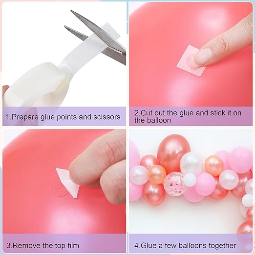 Phinus 3000 Pieces Glue Points, Balloon Tape, Sticky Dots, Double Sided Glue Points, Balloon Sticky Dots for Craft, Wedding Decoration, Stick Photos