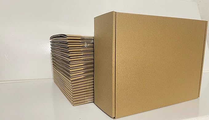 13x10x4 Inch Set of 18 Pack Brown Corrugated Shipping Boxs - Cardboard Boxes for Mailing, Packing and Literature Mailer Boxes, Small Business Mailing Bulk