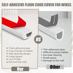 Cord Wall Cover, 118in Self-Adhesive Wire Covers for Cords on Wall, Extension Cable Hider for Floor, Mounted Tv, Home and Office Cavity 0.63" Wx0.31 H (White)