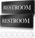 ASSURED SIGNS Restroom Sign - Ideal Bathroom Signs for the Office, Business or Home - 2 Pack - 9" by 3" - Apply to Door or Wall - Nice Bathroom Decor - Strong Double-Sided Adhesives
