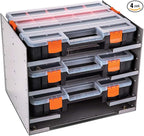 P-SH-Tote Shelf Kit for Van Shelving Storage, 3 Plastic Storage Box w/ 1 set Organizer Holder for Small Parts, Screws and Hardwares