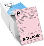 4x6 Thermal Shipping Label Mailing Stickers Paper for Thermal Label Printer USPS UPS Address Big Packing Fanfold Pink Color 500 Labels/Stack,1 Stack
