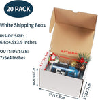 WIFTREY 7x5x4 Shipping Boxes 20 Pack for Small Business, White Corrugated Cardboard Mailer Boxes for Packing, Mailing