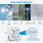 Indoor Outdoor Thermometer Wireless Weather Station, Battery Powered Inside Outside Thermometers Hygrometer Monitor with Backlight, Max/Min Record, Dew Point, Heat Index, Pressure (500 Feet)