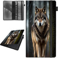 Car Registration and Insurance Holder,Leather Vehicle Glove Box Organizer Wallet for Document,Perfect for any Car,Truck,Motorcycle,Driver License,Trailer or Boat,Men & Women,Wolves Howling Wild
