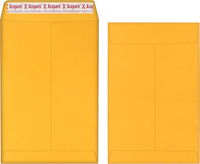250 PCS 9x12 inches Security Catalog Envelopes Printable Self Seal Envelopes, Anti Tear brown Kraft Envelopes for Invitation Cards, Pictures, Photos, Documents