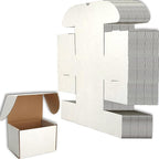 6x4x4 inches Small Shipping Boxes Set of 25 - White Mailer Corrugated Cardboard Boxes for Shipping Packaging Mailing Products