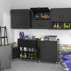 Metal Garage Storage Cabinet with Wheels, Lockable Rolling Tool Cabinet with 3 Drawers, Heavy Duty Mobile Steel Cabinet for Garage Warehouse Workshop