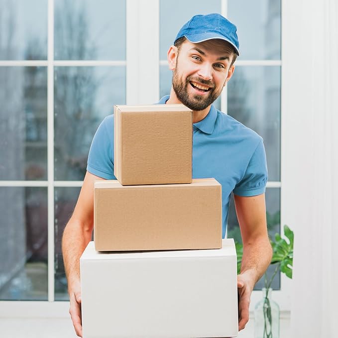 Famagic Small Shipping Boxes 6x6x6 Inch 10 Pack Brown Box Corrugated Cardboard Boxes for Packaging Small Business, Mailing Boxes for Shipping