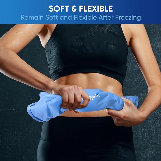 APEXUP Gel Ice Packs for Injuries Reusable, Flexible Double Sided Cold Packs for Injuries, Ice Pack for Knee, Shoulder, Back, Hip, Leg, Arm (Blue, L, 1PK)