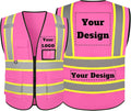 Safety Vest Customize Logo with 5 Pockets & Zipper Reflective High Visibility Vest Class 2 Outdoor Workwear