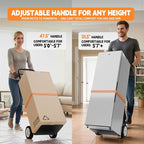 Folding Hand Truck Heavy Duty, 600 LB - 800 LB Moving Dolly Cart, Compact Foldable Alloy Steel Design, Adjustable 47.5"/51.5", 8" Solid Rubber Wheels, Ideal for Warehouse, Home, Office, Small Business