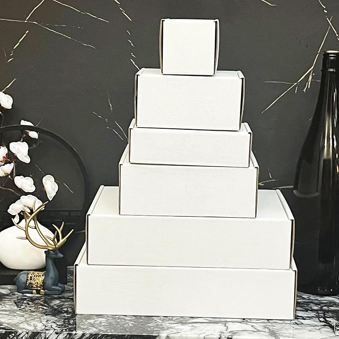 12x9x3 inch Shipping Boxes, White Corrugated Cardboard Box Literature Mailing Shipping Packaging Recyclable Storage Boxes and Craft Gifts Giving Products Business White Box Set of 20 (12''x9''x3'')