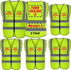 BeautyWill Custom Safety Vest Customized Logo Class 2 High Visibility Reflective Vest with Pockets Construction workwear