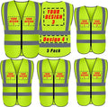 BeautyWill Custom Safety Vest Customized Logo Class 2 High Visibility Reflective Vest with Pockets Construction workwear