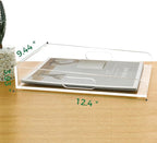 Clear Acrylic Paper Trays, Desk File Organizer, A4 Paper Holder, Low-Profile Desk File Sorter for Office/Home, Clear Stackable Letter Tray for Bills, Crafts, Notebooks - Vertical
