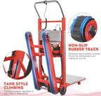 Electric Stair Climbing Dolly, 1250W Electric Stair Climbing Hand Truck, 900lbs Max Load Capacity, 3 Mode Folding Stair Climber Hand Trucks with Telescopic Handle for Moving Furniture (Orange+Black)