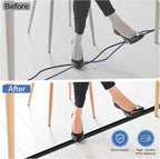 Floor Cord Cover Self Adhesive Cord Hider Floor Extension Cord Covers for Floor Power Cord Protector Cable Management Prevent Cable Trips Cable Cavity 0.59" W x 0.31" H (Black, 10Ft)