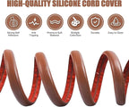 Floor Cord Cover Self Adhesive Cord Hider,3.3FT Cable Management, Extension Strip Protector for Wires, Prevent Cable Trips for Offices, Gyms, Exhibitions Cavity:0.39"(W) x0.27(H) Wood Red Teak