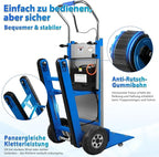 Electric Stair Climbing Dolly, 1250W Electric Hand Truck with Telescopic Handle, 3 Mode Folding Stair Climber 900lbs Max Load Capacity for Effortless Moving of Furniture (Blue - Track & Wheel)