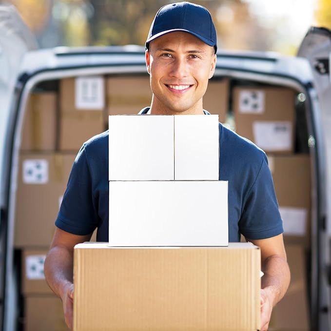 Eupako 11x6x6-Small-Shipping-Boxes-30-Pack-White-Corrugated-Box-Mailers, Cardboard Boxes for Packaging Small Business, Mailing