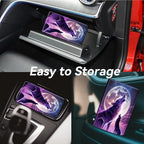 Car Registration and Insurance Holder, Leather Car Glove Box Organizer, Cool Car Accessories for ID, Driver's License Cards & Essential Document, business cards, Men&Women,Cool Wolf Moon