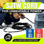 25ft Outdoor/Indoor Extension Cord 14/3 Gauge Heavy Duty 3 Prong SJTW, Waterproof, Flexible Cold-Resistant Long Power Cord,15A 125V 1875W, Black by LifeSupplyUSA