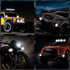 4 Inch 120W LED Light Bar 12000LM Spot Flood Combo Off Road Triple Row Work Driving Fog Light for Pickup Truck ATV UTV SUV Boat 2PCS