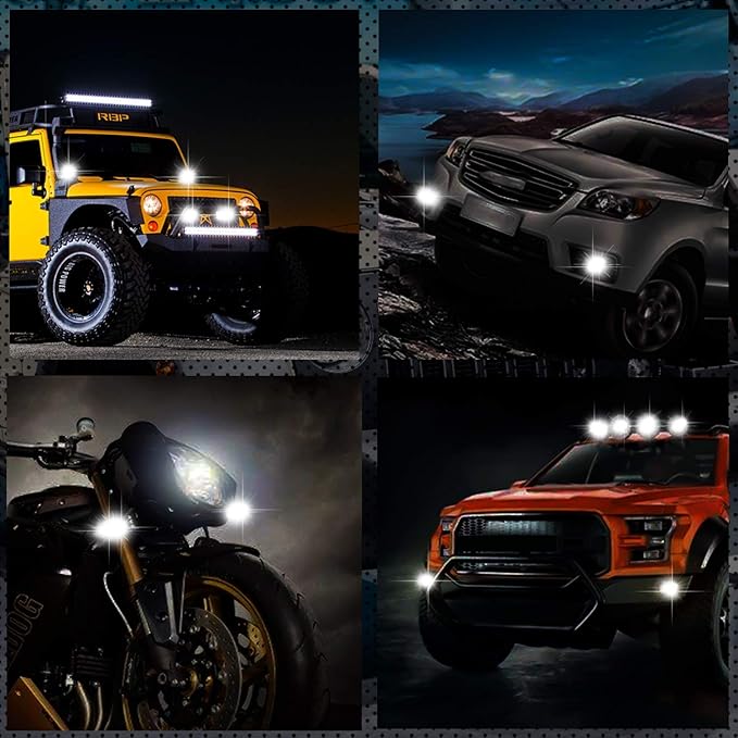 4 Inch 120W LED Light Bar 12000LM Spot Flood Combo Off Road Triple Row Work Driving Fog Light for Pickup Truck ATV UTV SUV Boat 2PCS