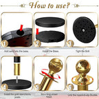 8PCS Black-Gold Stanchions Posts with 4PCS 5 ft Red Velvet Rope, Red Velvet Rope Stanchion Set Crowd Control Barriers, Stanchions and Velvet Ropes Red Carpet Poles for Party Supplies
