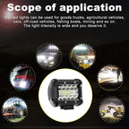 8PCS LED Pods, 4 Inch 60W Light Bar, 4PCS Spot Flood Combo Off Road Triple Row Work 6000LM Driving Fog Lamps for Pickup Truck Jeep ATV UTV SUV Boat Light, 8 Pack White Lights
