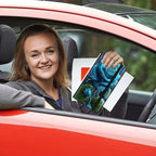 Car Registration and Insurance Holder, Leather Car Glove Box Organizer, Cool Car Accessories for ID, Driver's License Cards & Essential Document,business cards,Men&WomenFlower Purple Rose