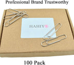 HAHIYO Paper Clips Sturdy 2 inches Length 100 Pack Paperclips Heavy Duty Tight Grip Rust Proof Reusable Metal Bright Silver for Home Office School