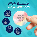 100 Custom Vinyl Stickers - Upload Your own Image, Text, Design, Logo - Personalized Logo Labels for Handmade, Packaging, Bottle, Jars, Candle, Brand Stickers (Watercolor, 2x2)