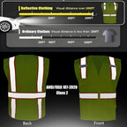 FONIRRA 3 Pack Hi Vis Safety Vest for Men with 8 Pockets,Hi Vis Reflective Mesh Vest for Men for Construction