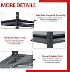 The Atlas 8000LBS Ultra Heavy Duty Garage Shelving, 72”W Storage Shelves, Adjustable NSF Certified Metal Industrial Rack for Warehouse Basement, 72" W x 24" D x 72" H