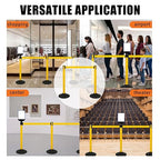 41" Yellow Crowd Control Stanchion Set, Stable Heavy-Duty Rubber Base with 10 Feet Retractable Belt Crowd Control Barriers, Retractable stanchions for Outdoor Safety (6 Pack)