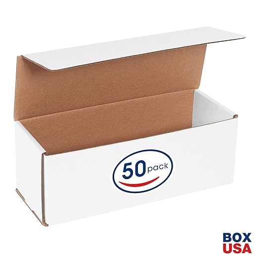 Box USA BM1144 11"L x 4"W x 4"H, White (Pack of 50)
