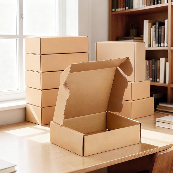 100-Pcs Small Shipping Boxes - 3 Layer Corrugated Cardboard Brown Mailer Boxes for Gift Packaging, Small Business Supplies, Bulk Gift Box(5.91 x 3.94 x 1.57 Inches)