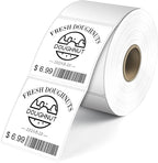 L LIKED 2" x 2" Direct Square Thermal Labels, Perforated QR Code and Barcode Stickers & Compatible with Rollo, Zebra and Other Desktop Printers (1 Roll, 750 Labels)
