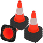 OrangeStar 8 Pack 12" Orange Traffic Safety Cones, PVC Parking Construction Cones w/Reflective Collar, Heavy Duty Base for Driving Practice, Parking Lots and Roadwork