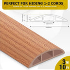 Floor Cord Cover 10FT Cord Covers for Wires on Floor Protect Wires & Prevent Trip Hazards, Easy to Cut for Home, Office, School, Concerts, Cavity W0.6in x H0.32in