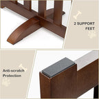 24" Height Tall Freestanding Pet Gate, Solid Wood Folding Safety Fence Wooden Dog Gate with 2 PCs Support Feet Ideal for Stairs, Doorways, Halls, Kitchens, Heavy Duty Gates, 2 Panels, Walnut