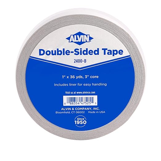 Alvin, 1 Inch Double Sided Tape, Multipurpose Tape for Arts and Crafts, Great for Woodworking and Home Improvement - 36 Yards