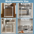 Safety Baby Gates for Doorway Stairs 43.5-48 Inch Extra Wide Child Gate for Kid Pet Dog Gate Indoor Pressure Mounted No Drill Baby Gate White