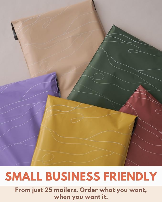Poly Mailers 10x13-25 Pack Biodegradable Shipping Bags for Clothes - Impack Self-Seal Waterproof Thick Mailing Envelope for Accessories & Clothing - Tidal Moss
