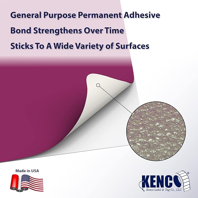 Kenco Color Coding 3 X 5 Rectangle Labels, Inventory Control Stickers 500 Labels Per Roll, Made in The USA (Purple)
